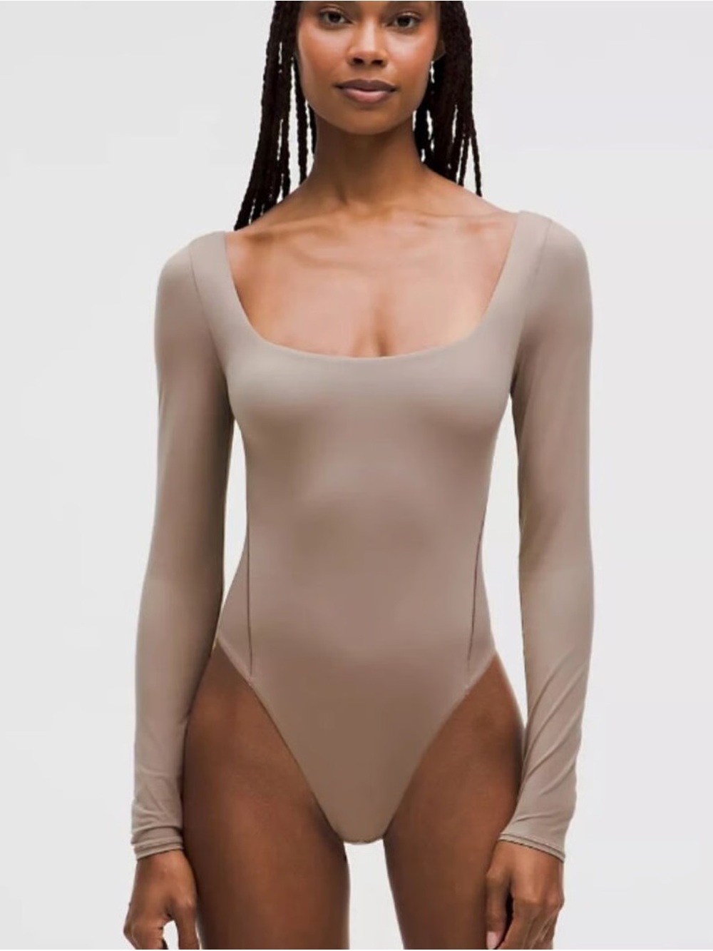 Lululemon Wundermost Ultra-Soft Nulu Square-Neck Long-Sleeve body suite | Size M